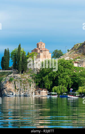 Der hl. Johannes Theologian-Kaneo Kirche, Ohrid See, Mazedonien Stockfoto