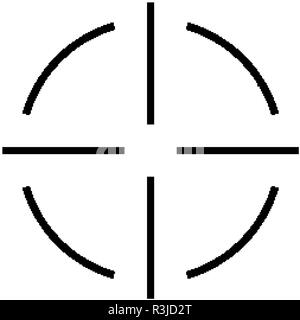 Scharfschützen-zielfernrohr Fadenkreuz thin Icon Set. Isolierte Gewehr Pistole target Stock Vektor