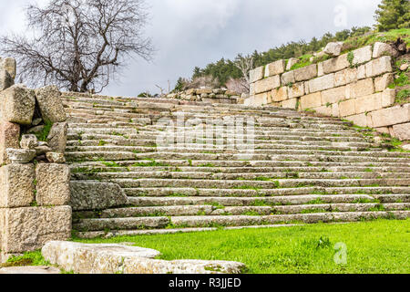 Ortaköy, Provinz Muğla, Türkei, 23. Februar 2013: Labranda archäologische Stätte, dem Tempel des Zeus Labraundeus. Stockfoto