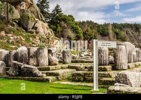 Ortaköy, Provinz Muğla, Türkei, 23. Februar 2013: Labranda archäologische Stätte, dem Tempel des Zeus Labraundeus. Stockfoto