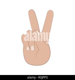Frieden Sieg Symbol Hand auf weißem Hintergrund Vektor-illustration EPS 10 isoliert Stock Vektor
