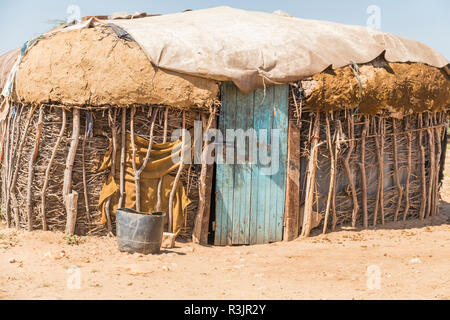 Afrika, Kenia, Samburu National Reserve. Indigene Haus. Stockfoto