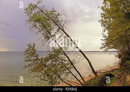 Brodtener Ufer Abriss auf der Klippe Stockfoto