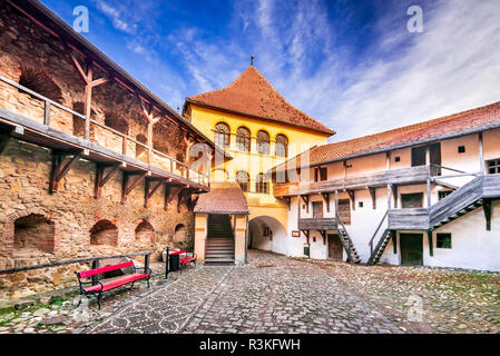 Prejmer, Rumänien. Kirchenburg von Tartlau von Teutonic Knights in mittelalterlichen Siebenbürgen gebaut Stockfoto