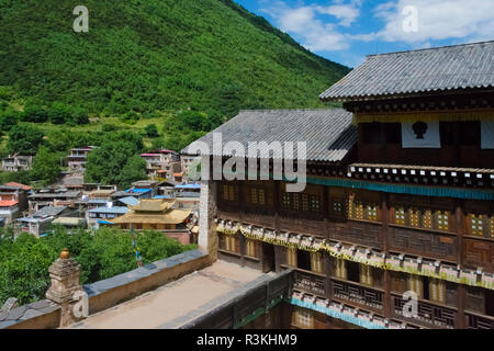 Altes Haus in Zhuokeji Häuptling des Dorfes, Ngawa tibetischen autonomen Präfektur Qiang, westliches Sichuan, China Stockfoto