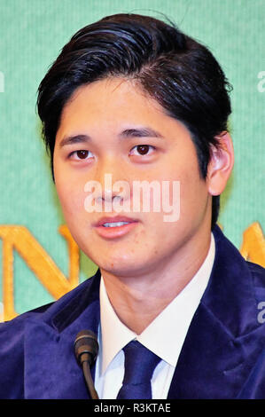 Tokio, Japan. 22 Nov, 2018. Shohei Ohtani auf einer Pressekonferenz in der Japan National Press Club. Tokio, 22.11.2018 | Verwendung der weltweiten Kredit: dpa/Alamy leben Nachrichten Stockfoto