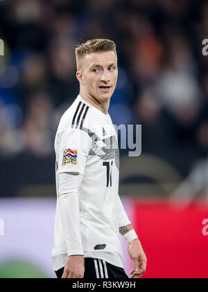 Gelsenkirchen, Deutschland. 19 Nov, 2018. 19. November 2018: Gelsenkirchen, Veltins Arena: Fußball UEFA Nationen Liga 6. Spieltag: Deutschland - Niederlande: Germanys Marco Reus. Quelle: Thomas Klausen | Verwendung weltweit/dpa/Alamy leben Nachrichten Stockfoto