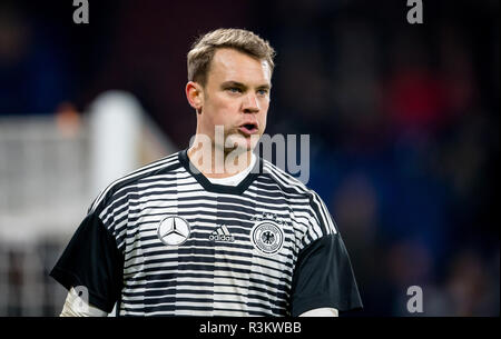 Gelsenkirchen, Deutschland. 19 Nov, 2018. 19. November 2018: Gelsenkirchen, Veltins Arena: Fußball UEFA Nationen Liga 6. Spieltag: Deutschland - Niederlande: Germanys Torwart Manuel Neuer. Quelle: Thomas Klausen | Verwendung weltweit/dpa/Alamy leben Nachrichten Stockfoto