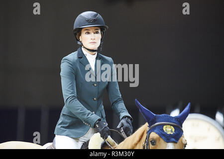 Madrid, Madrid, Spanien. 23 Nov, 2018. Jessica Springsteen konkurriert während der Woche in Madrid Madrid Pferd Pferd Woche 2018 IFEMA am 23. November 2018 in Madrid, Spanien Credit: Jack Abuin/ZUMA Draht/Alamy leben Nachrichten Stockfoto