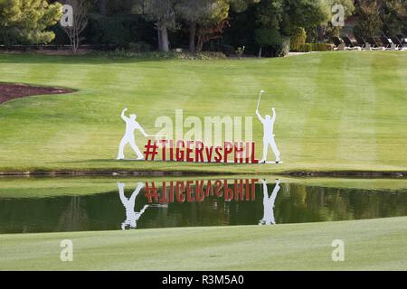 Las Vegas, NV, USA. 23 Nov, 2018. Atmosphäre in Anwesenheit für Capital One's Das Spiel: Tiger Woods VS Phil Mickelson, Shadow Creek Golf Course, Las Vegas, NV 23. November 2018. Credit: JA/Everett Collection/Alamy leben Nachrichten Stockfoto