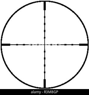 Kollimator Anblick Symbol. Militärische Scharfschützengewehr Ziel Fadenkreuz Stock Vektor