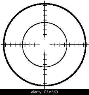 Kollimator Anblick Symbol. Militärische Scharfschützengewehr Ziel Fadenkreuz Stock Vektor