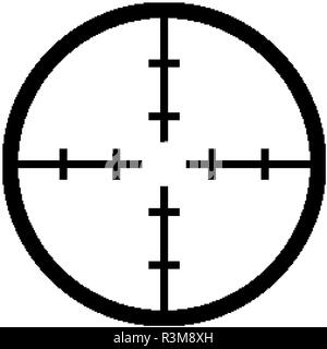 Schwarz aim-Symbol. Scharfschützen-zielfernrohr Fadenkreuz Zeichen Stock Vektor