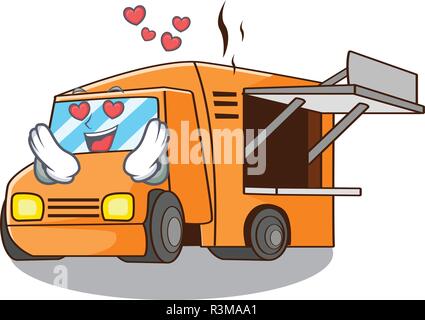 In liebe Essen truck Festival in Form Cartoon Stock Vektor