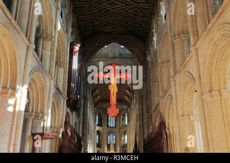 Innenraum der Kathedrale der Stadt Peterborough, Cambridgeshire, England; Großbritannien; UK Stockfoto