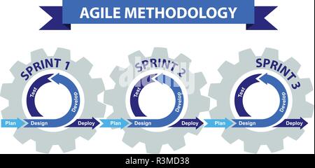 Agile Softwareentwicklung Methodik Stock Vektor