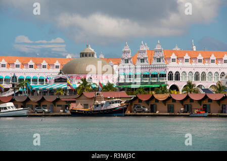 Karibik, Leeward-inseln, Aruba (Teil der ABC-Inseln), Oranjestad. Cruise Ship Port. Stockfoto