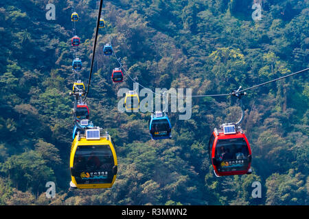 Seilbahn auf Sonne Mond See Seilbahn, Taiwan Stockfoto