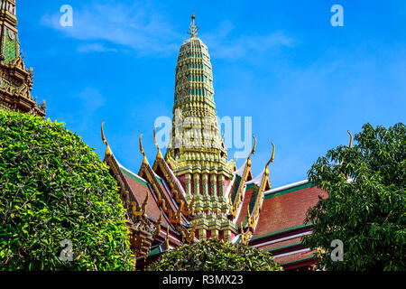 Bangkok, Thailand. Prasat Phra Thep Bidon (Königliche Pantheon) in Wat Phra Kaeo, Grand Palace, Tempel des Smaragd-Buddha Stockfoto