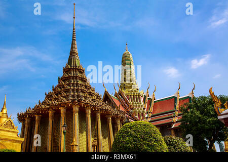 Bangkok, Thailand. Phra Mondop, der Bibliothek von Wat Phra Kaew oder Tempel des Smaragd Buddha, Wat Phra Si Rattana Satsadaram, Grand Palace Stockfoto