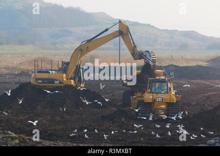 Bau Maschinen bei der Arbeit auf dem Bau von Iport in Rossington, Doncaster. Stockfoto