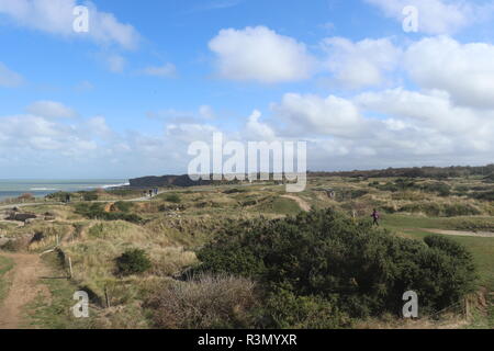 Point du Hoc in der Normandie, Frankreich Stockfoto