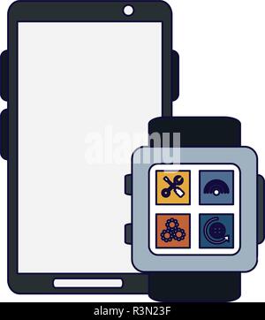 Smartphone und erobert mit Apps Stock Vektor