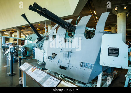 Kanada, Ontario, Ottawa, Canadian War Museum, WW2-Ära, British-Swiss 40 mm Bofors Gun Stockfoto