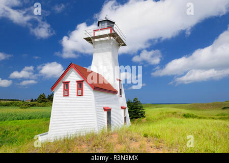 Kanada, Prince Edward Island, New London. Landschaft mit Leuchtturm. Stockfoto