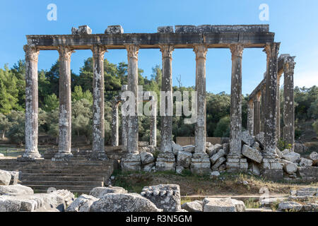 Euromos Ruinen, liegt direkt an der Straße. Soke-Milas Mugla Türkei Stockfoto