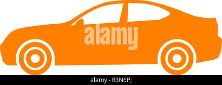 Auto Symbol - orange, 2d, isoliert - Vector Illustration Stock Vektor