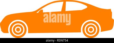 Auto Symbol - orange, 2d, isoliert - Vector Illustration Stock Vektor