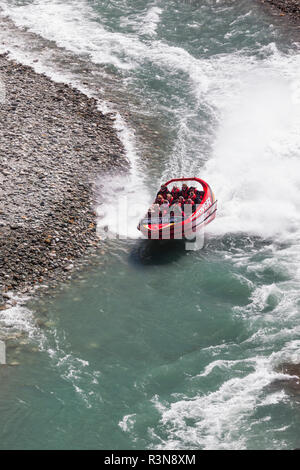 Neuseeland, Südinsel, Otago, Queenstown, Shotover Jet, touristische Jetboat-tour Stockfoto
