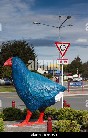 Neuseeland, Südinsel, Southland, Te Anau, Statue der einzigartigen Takahe Vogel, nur in dieser Region von Neuseeland gefunden Stockfoto