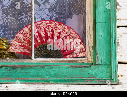 Kanada, British Columbia, Barkerville. Ventilator in Fenster von Chinatown. Stockfoto