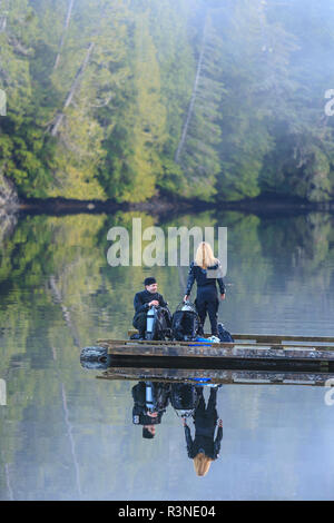 Taucher, Browning Passage, North Vancouver Island, British Columbia, Kanada Stockfoto