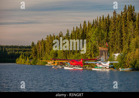 Kanada, Yukon, Whitehorse. Wasserflugzeug an schwatka Float Base. Stockfoto