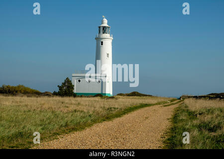 Hurst Point Lighthouse in den Solent, Hampshire, England, UK. Stockfoto