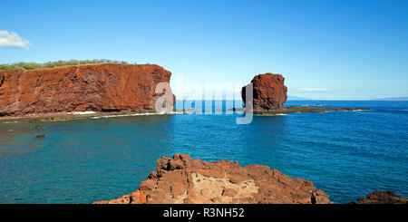 Berühmten roten Klippen der Insel Lanai, Hi USA Stockfoto