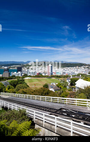 Neuseeland, Nordinsel, Wellington. Wellington Cable Car, Wellington Botanischen Gärten Stockfoto