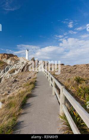 Neuseeland, Nordinsel, castlepoint. Castlepoint Leuchtturm Stockfoto