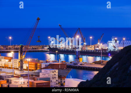 Neuseeland, Hawkes Bay, Napier. Erhöht mit Blick auf den Hafen von Bluff Hill Stockfoto