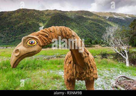 Neuseeland, Südinsel, Westküste, Otira, Skulpturen der großen Moa, erloschenen Neuseeland Vogel Stockfoto