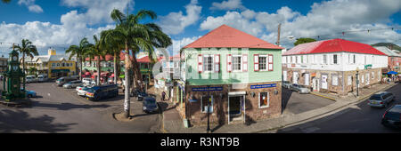 St. Kitts und Nevis, St. Kitts. Basseterre, den Zirkus und die Fort Street Stockfoto