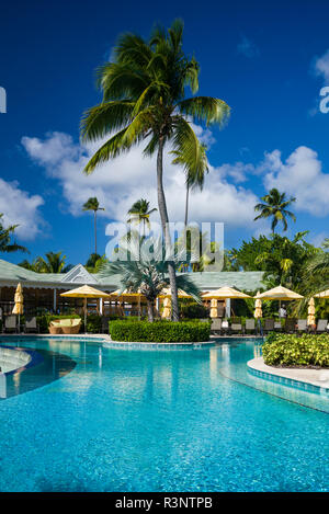 St. Kitts und Nevis, Nevis. Die Pinney's Beach, Four Seasons Resort Stockfoto