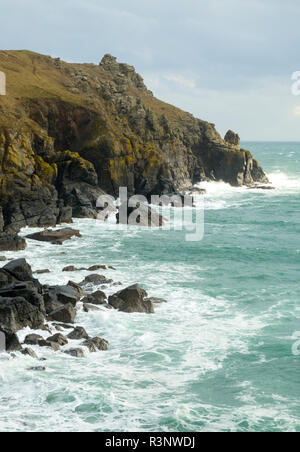 Housel Bay auf die Eidechse, die Küste von Cornwall Stockfoto