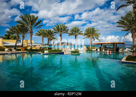 Sint Maarten. Dawn Beach, The Westin Dawn Beach Resort Pool Stockfoto