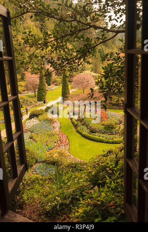 Frühling Blumen, Butchart Gardens, Saanich Peninsula, Victoria, British Columbia, Kanada Stockfoto