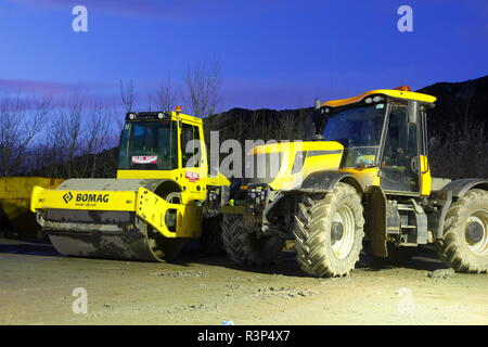 Maschinen auf dem FARRRS Link Road Phase 1 in Rossington, Doncaster Stockfoto