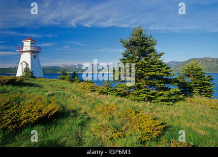 Kanada, Neufundland, Gros Morne National Park. Woody Point Lighthouse. Stockfoto